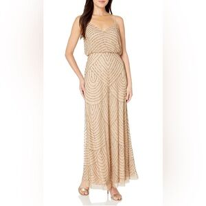 Adrianna Papell Art Deco Beaded Blouson Gown